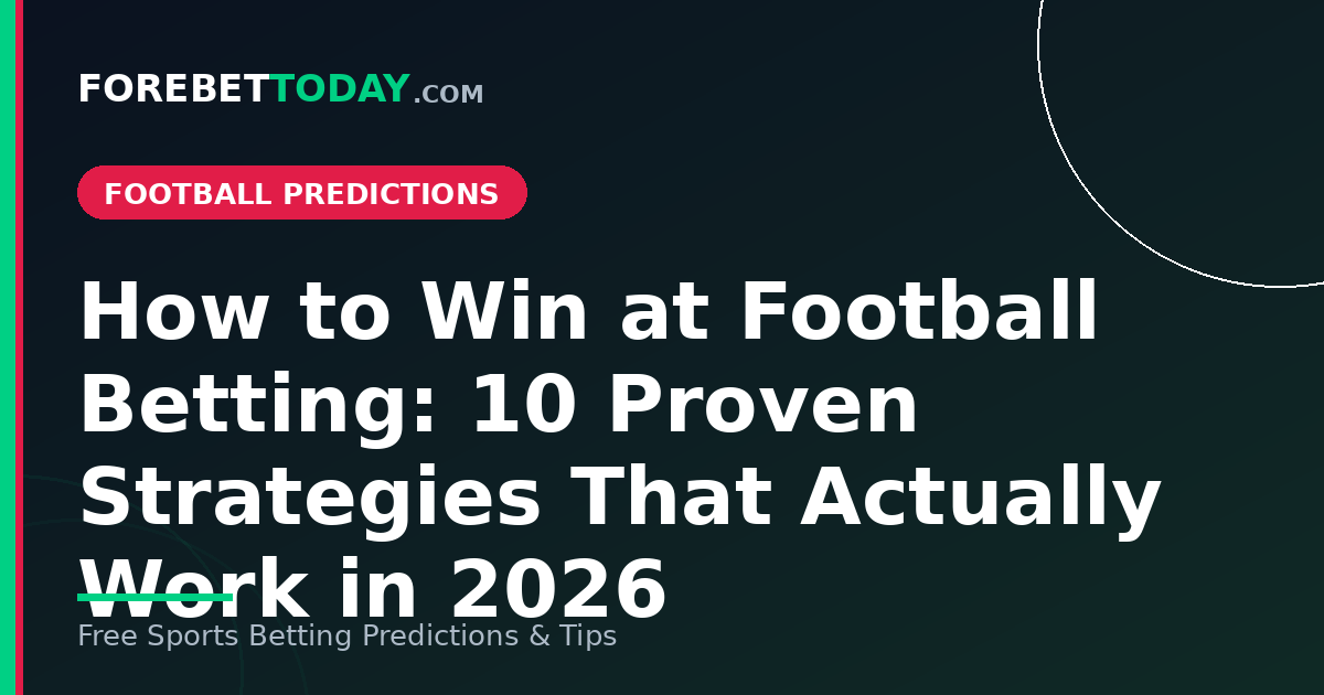 How to Win at Football Betting: 10 Proven Strategies That Actually Work in 2026