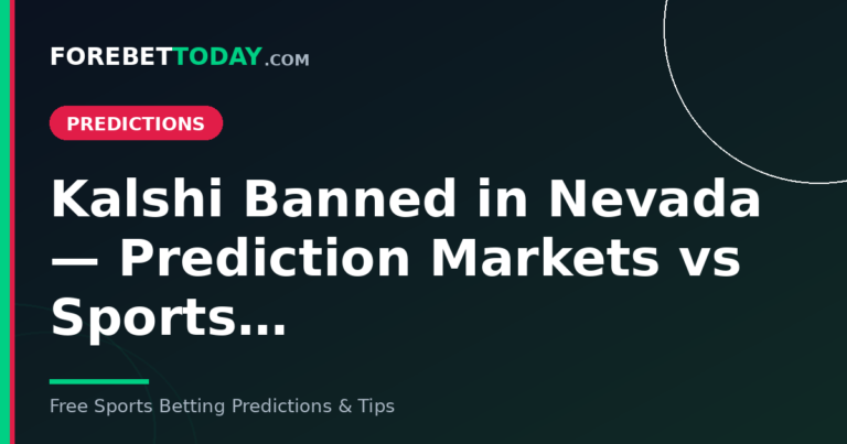 Kalshi Banned in Nevada — Prediction Markets vs Sports…